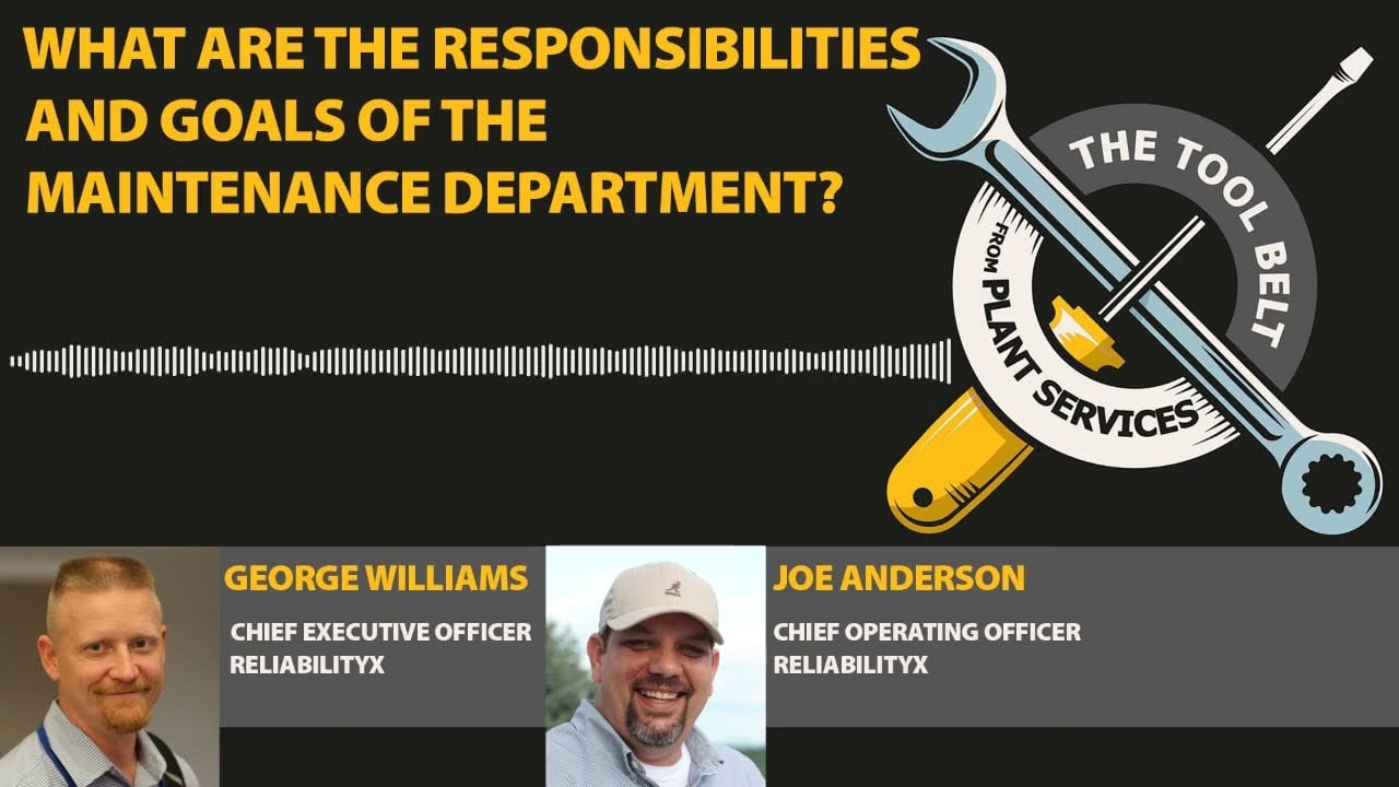 What are the responsibilities and goals of the maintenance department?