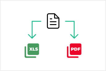 Export your reports in xls and pdf