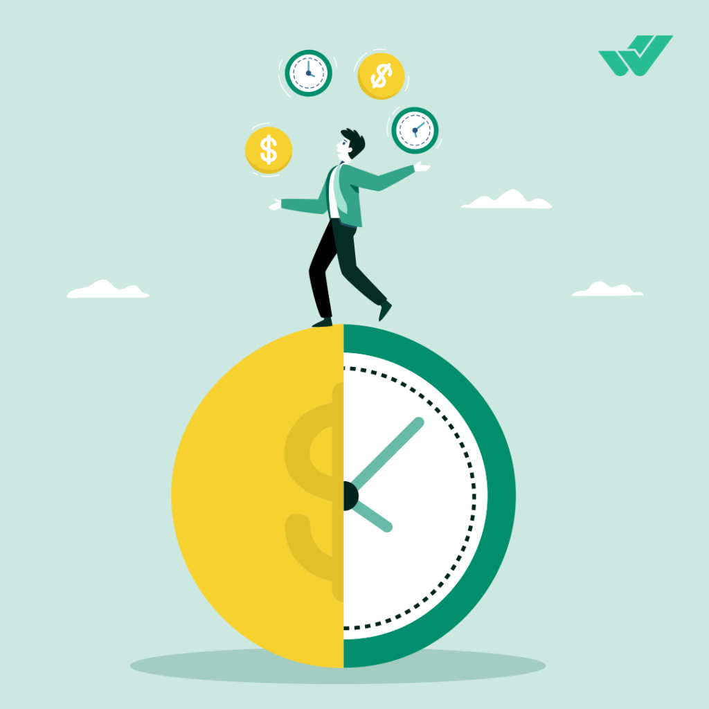 Time and money management illustration