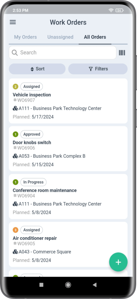 WorkTrek screenshot with updated Work Orders feature