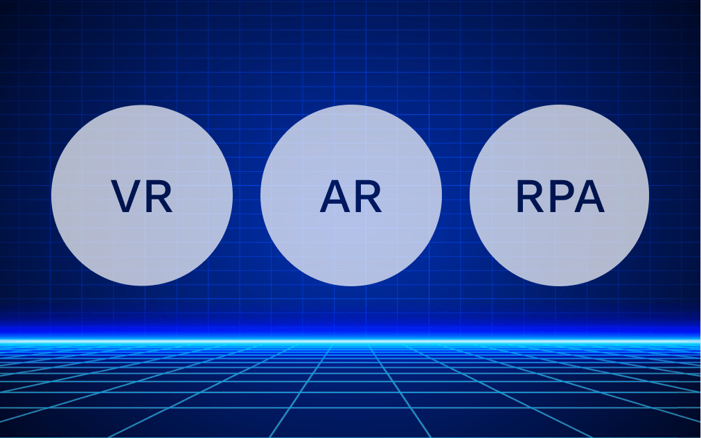Three circle with a different abbreviation in each: VR, AR and RPA. 