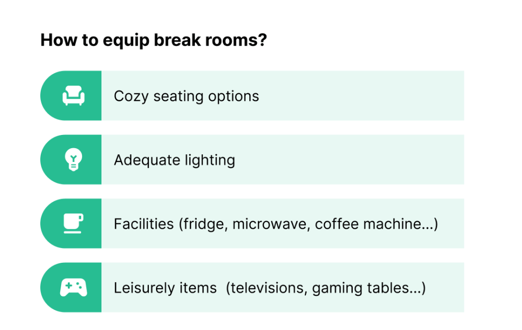 Suggestions for equipping break rooms