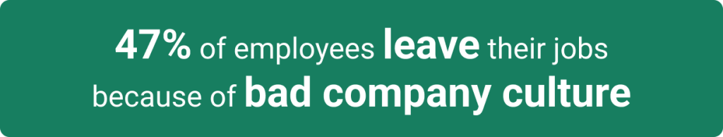 Stats about leaving a job because of a bad company culture