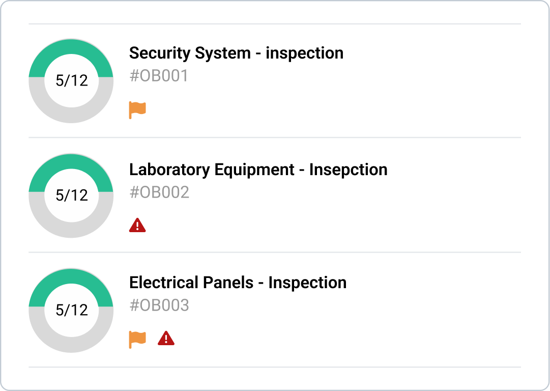 Checklist screenshot in the WorkTrek mobile app