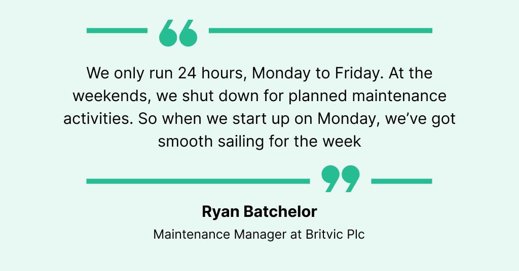 Ryan Batchelor's quote on planned maintenance