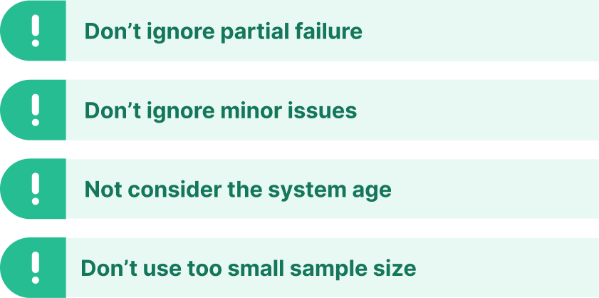 Common mistakes in calculating MTBF list