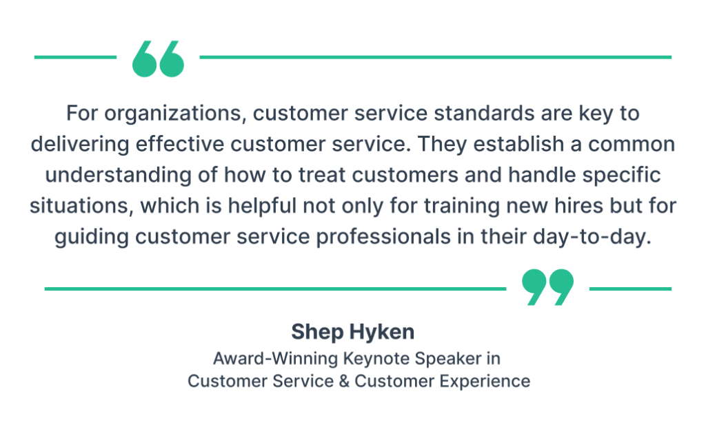 Quote on customer service standards