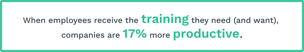 Data on training and productivity