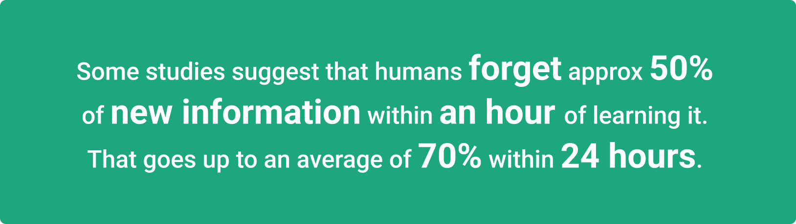 Data on forgetting new information