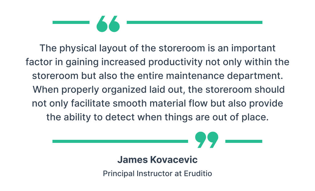 Quote on storeroom layout importance