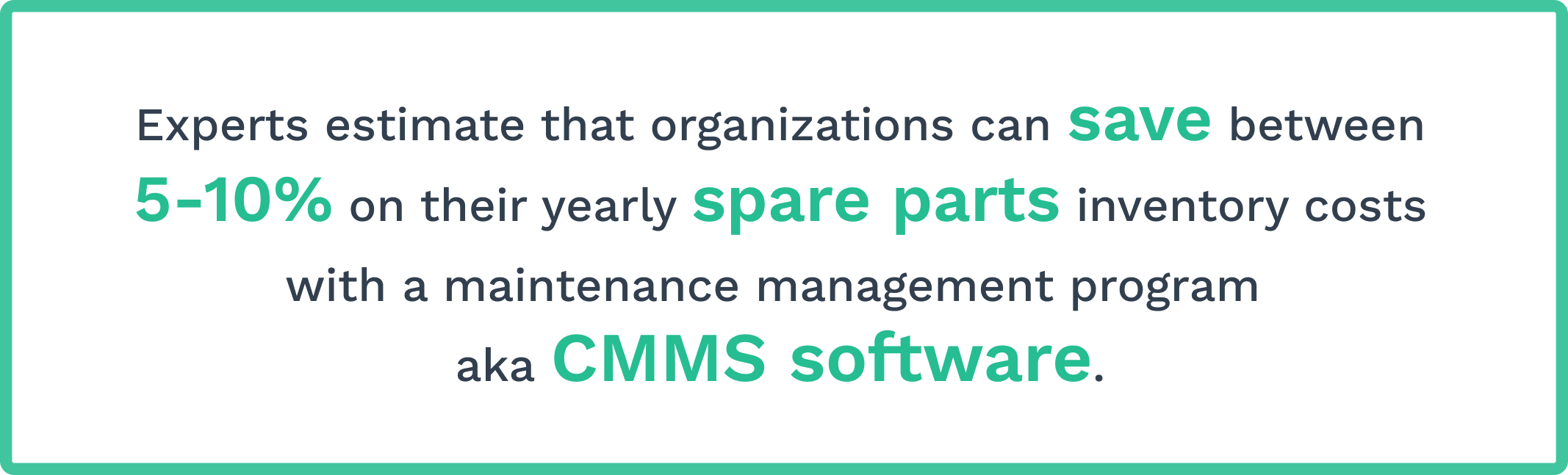 Data on using CMMS software for spare parts management