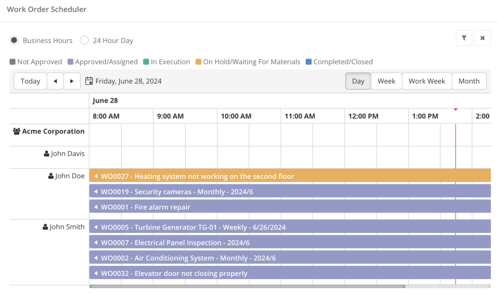 worktrek work order scheduler screenshot