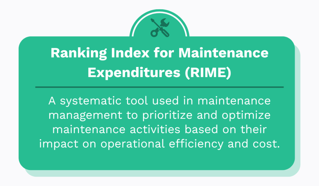 definition of Ranking Index for Maintenance Expenditures (RIME)