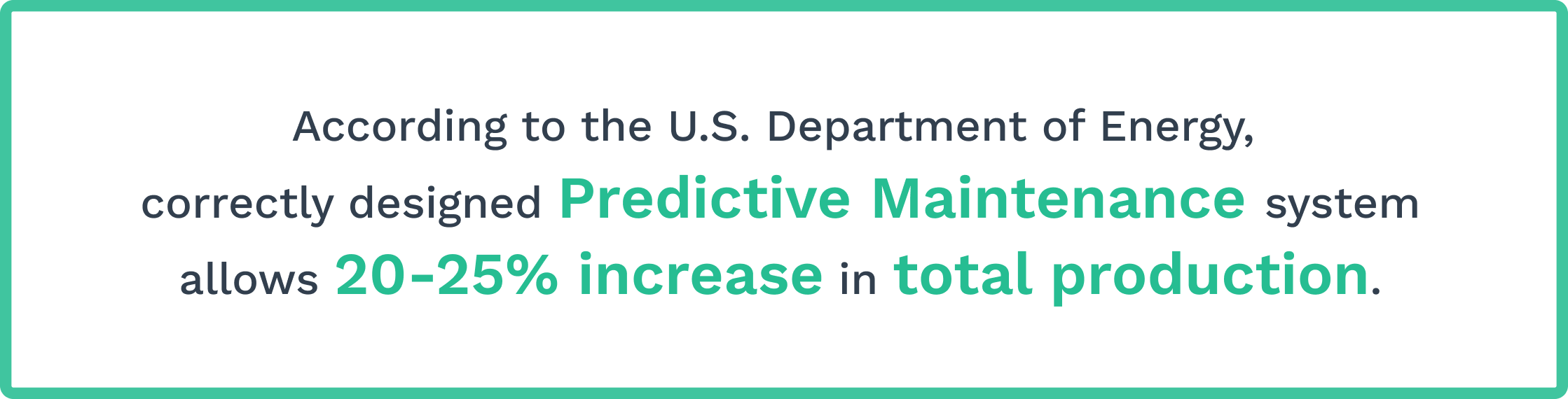 Data on predictive maintenance impact on total production increase