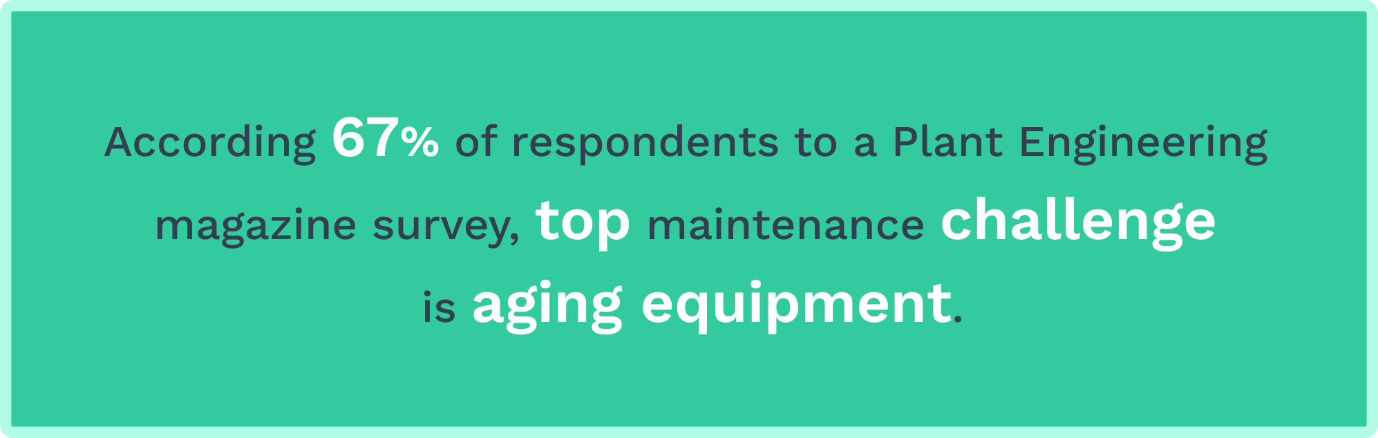 Data on maintenance challenges and aging equipment