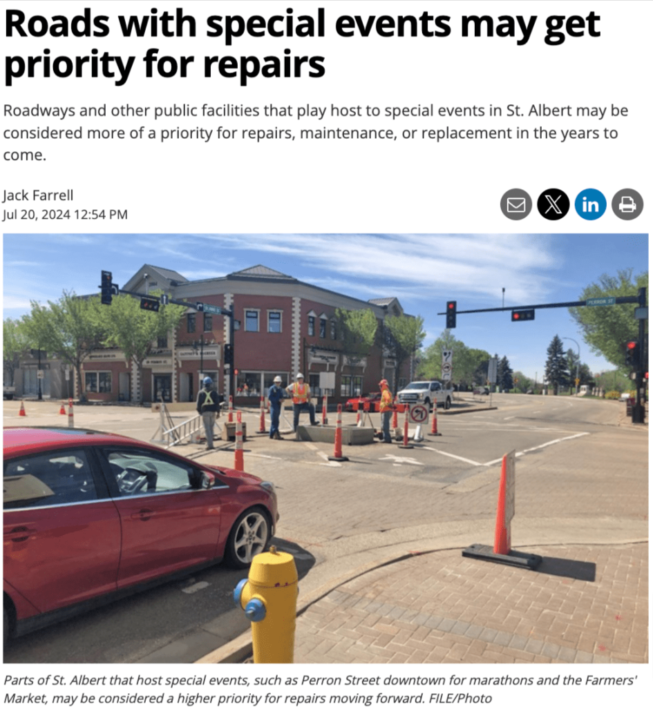 st. Albert maintenance news clip