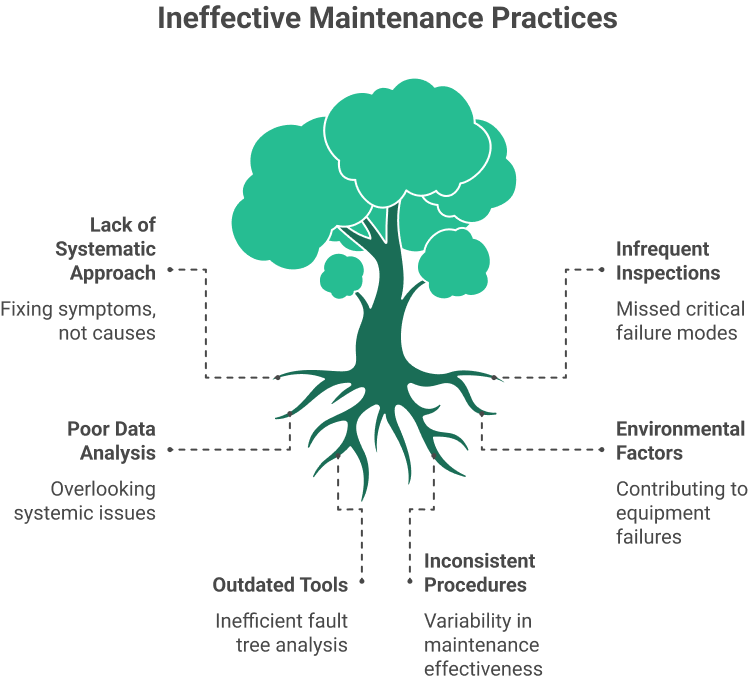 Ineffective maintenance practices