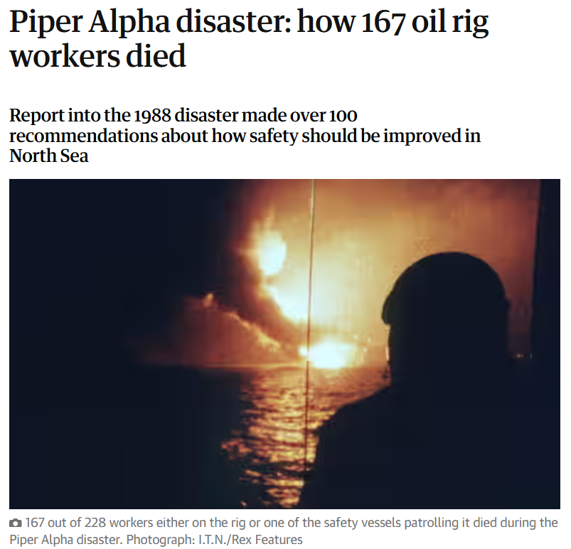 news clip on piper alpha disaster