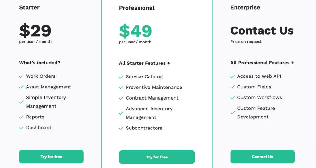 WorkTrek pricing