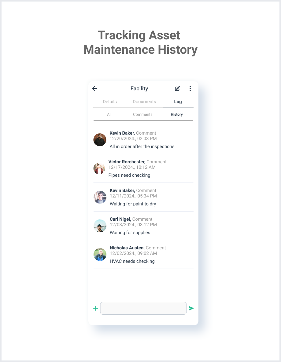 Tracking asset maintenance history with WorkTrek