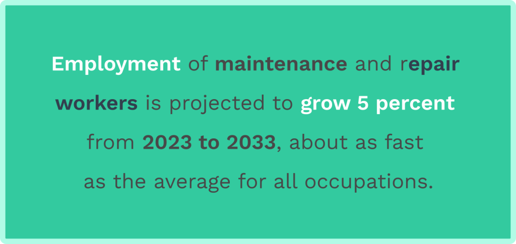 Data on maintenance workers employments