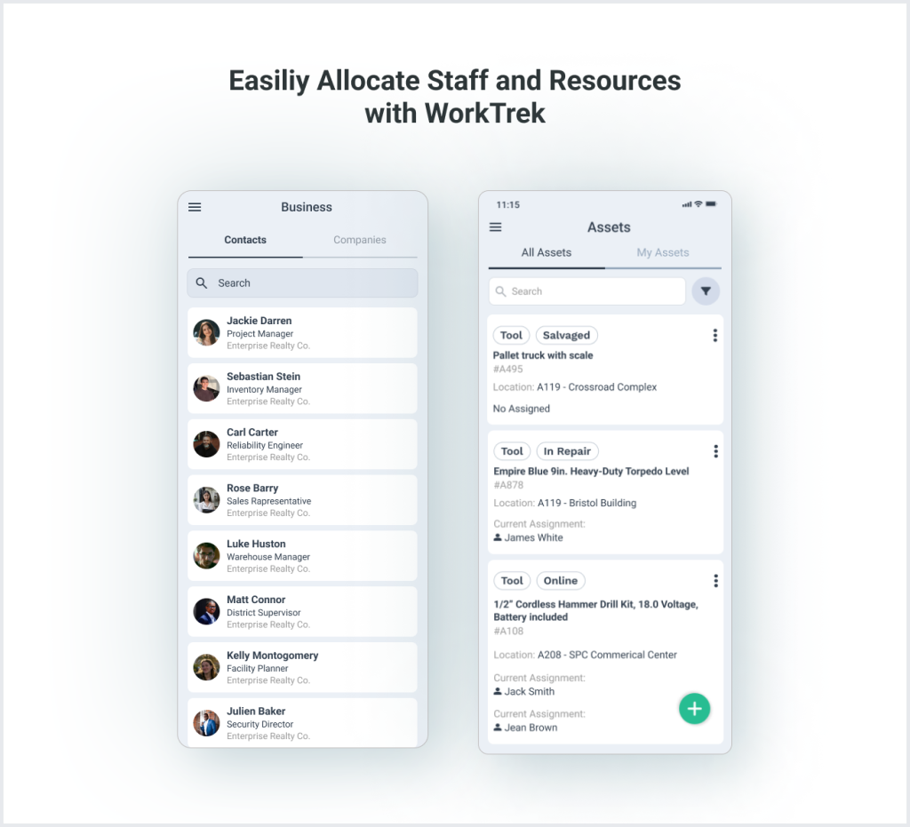 Allocating staff and resources with WorkTrek