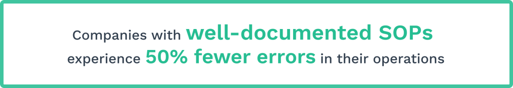 Data on well-documented SOPs