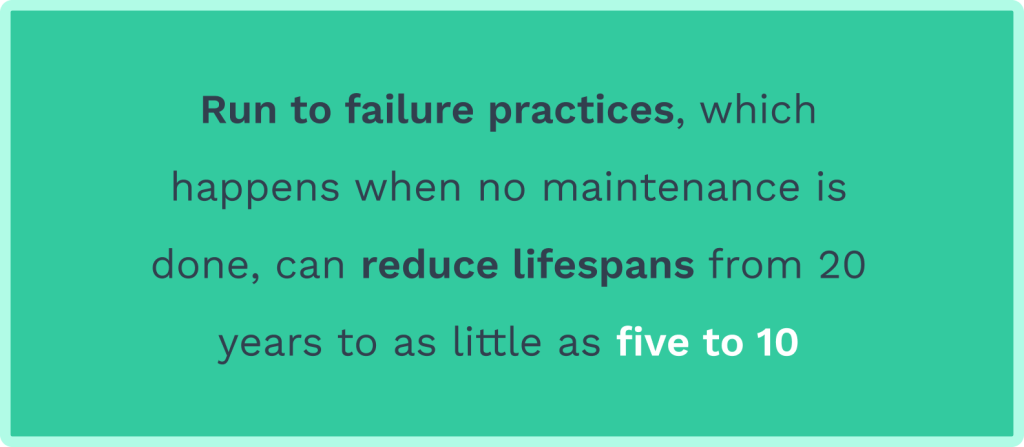 Data on run to failure practices and asset lifespan