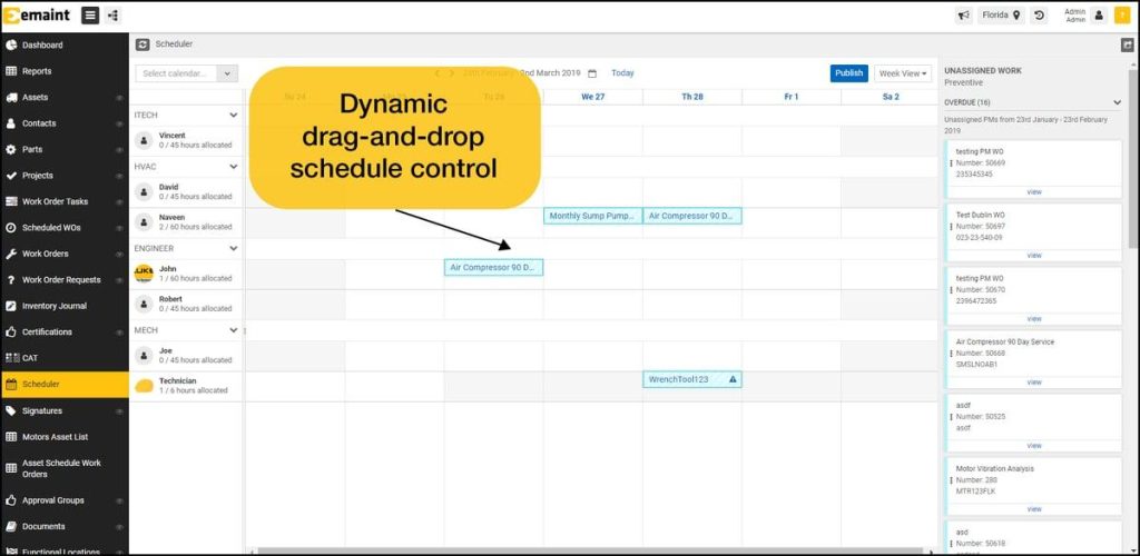 eMaint CMMS by Fluke dashboard