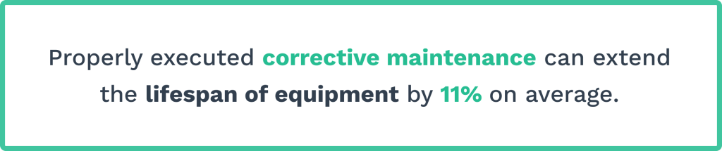 Data on corrective maintenance and equipment lifespan.