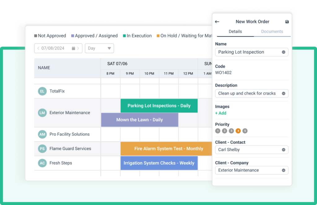 Property maintenance scheduler