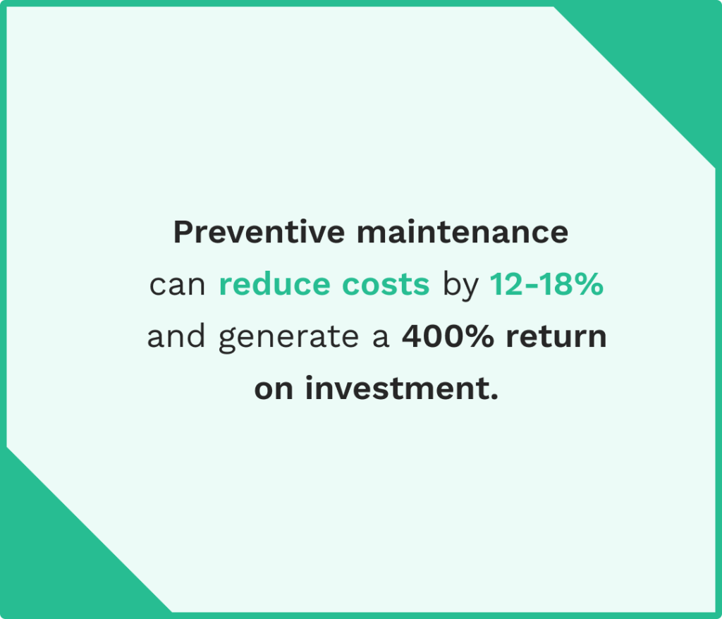 Data on the preventive maintenance benefits
