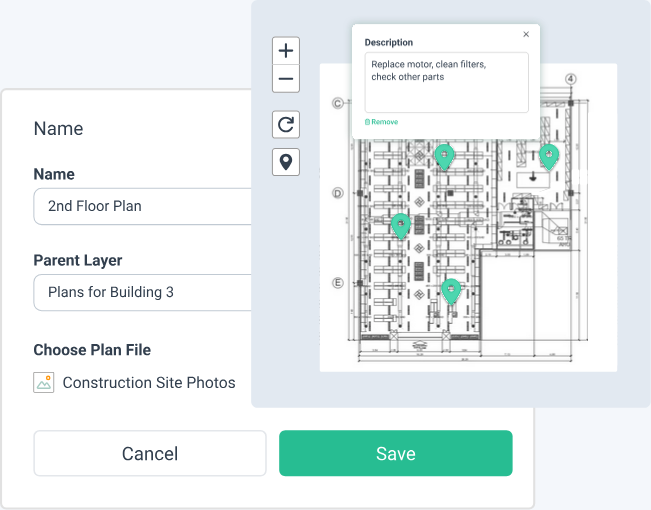 worktrek floor plan feature screenshot