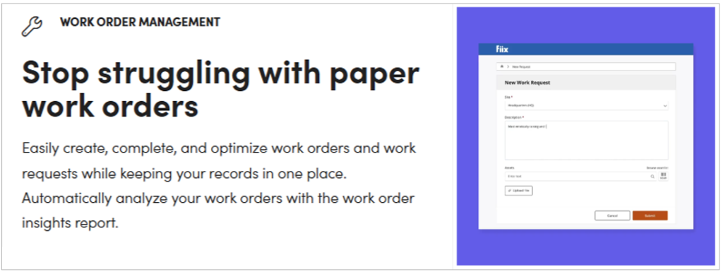 fiix website screenshot