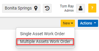 multiple assets work order screenshot from a tool