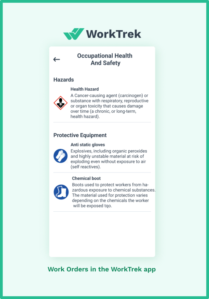 OSHA in WorkTrek app