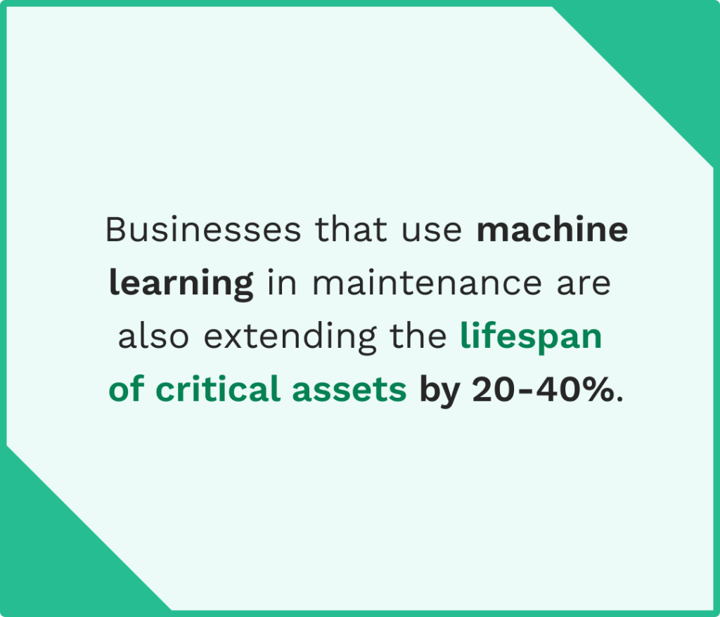 Data on the machine learning and extending the asset equipment