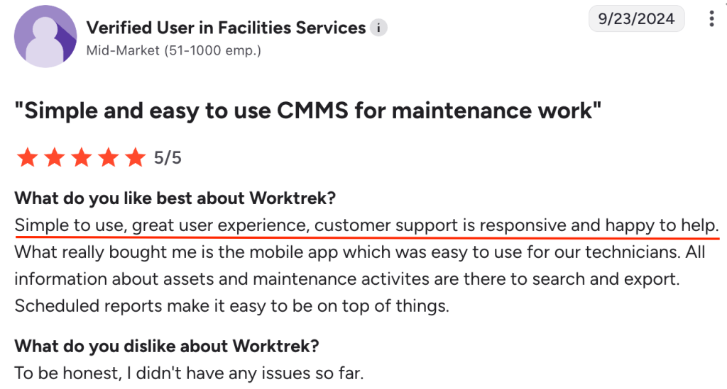 worktrek review screenshot