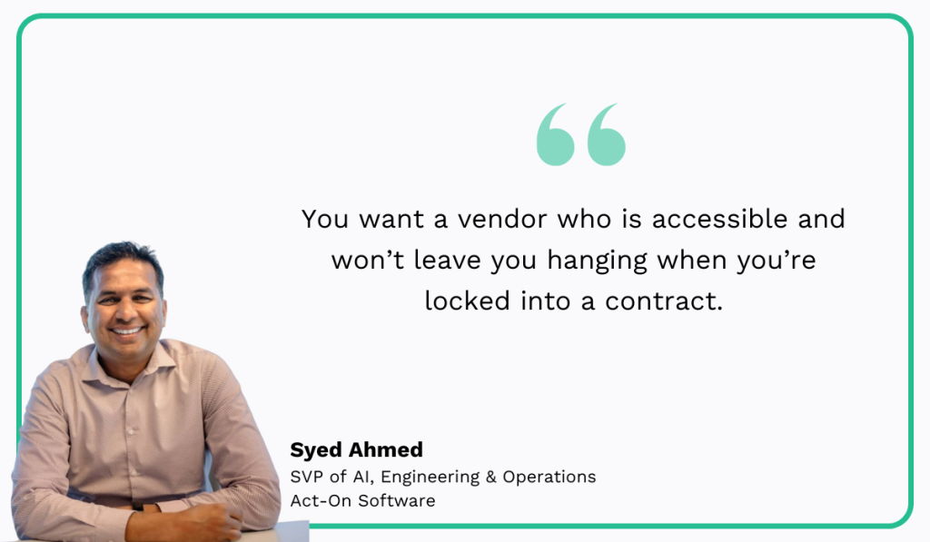 quote on the importance of working with reliable software vendors