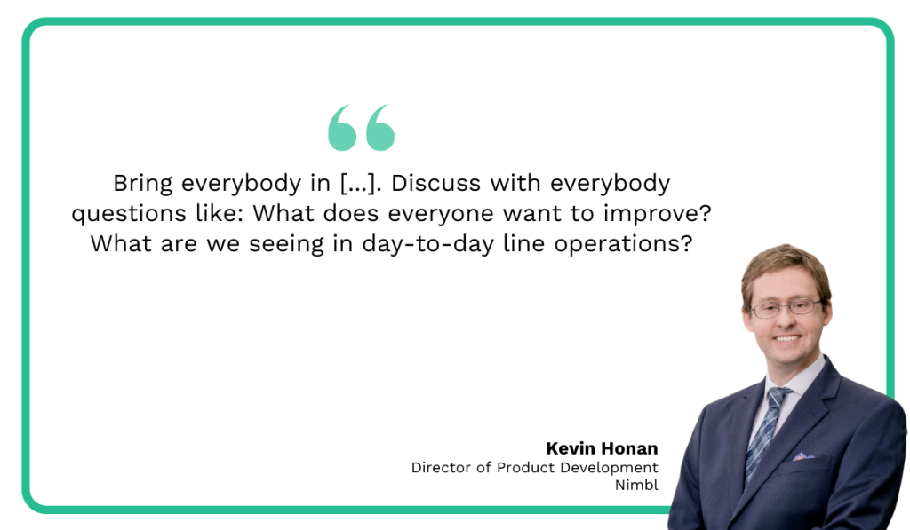 quote on how it's important to gather input from all relevant roles before buying equipment maintenance software