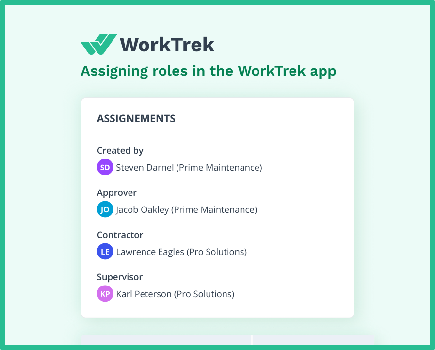 Roles in the WorkTrek web app