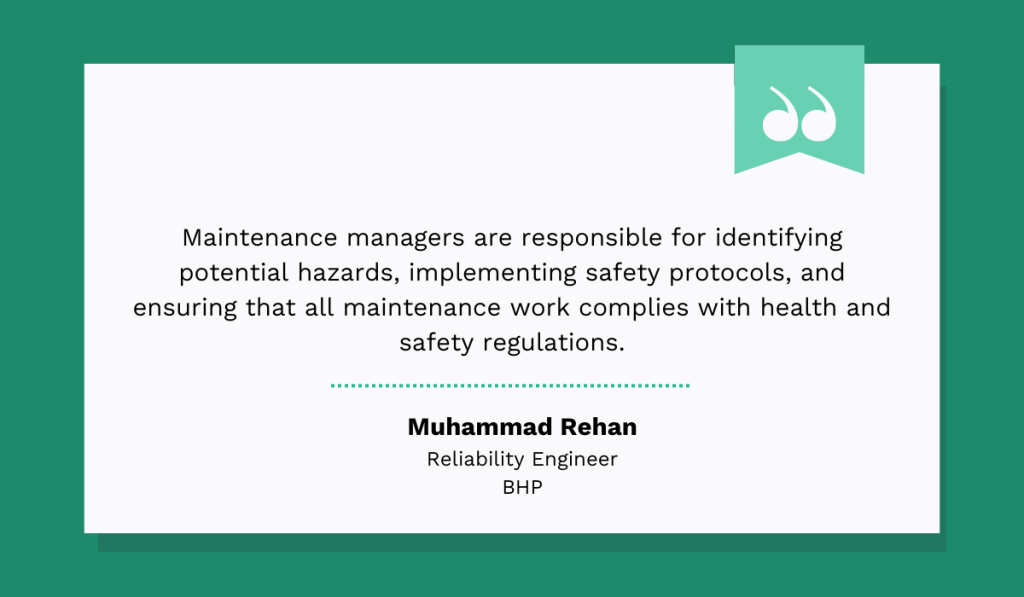 quote on how maintenance supervisors are responsible for safety