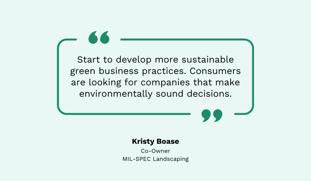 quote on developing sustainable grounds maintenance practices