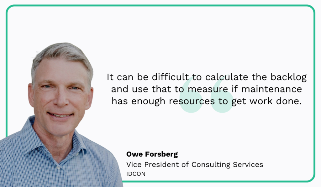quote on calculating maintenance backlog