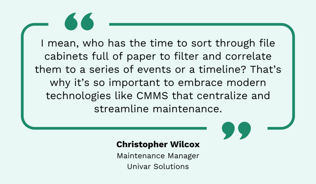 quote on how a work order system supports maintenance backlog minimization