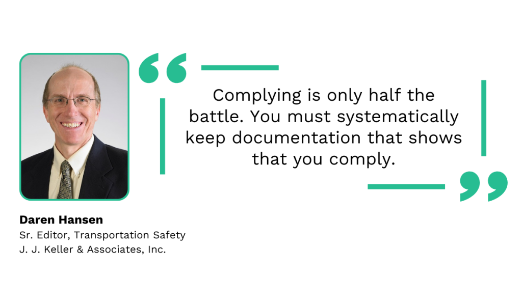 quote on the importance of record keeping for maintaining compliance