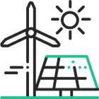 Renewable Energy Power Plants Graphic