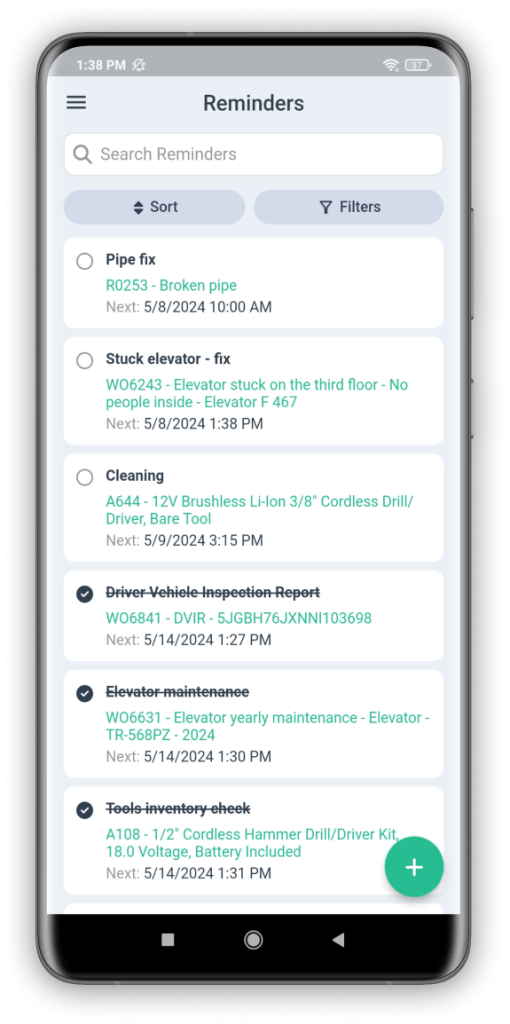 worktrek mobile app screenshot