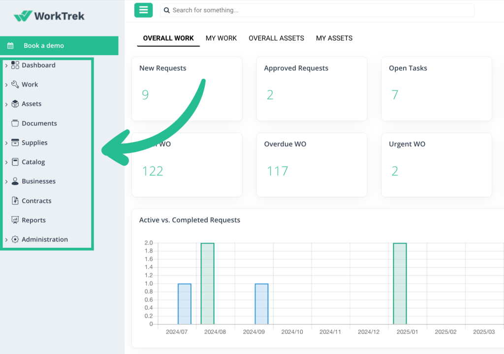 worktrek tool screenshot