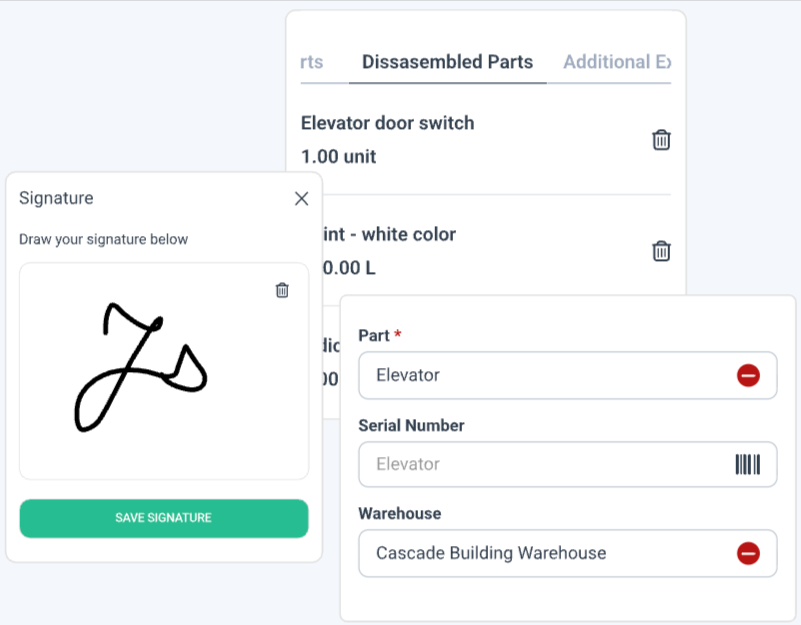 worktrek mobile app elements screenshot